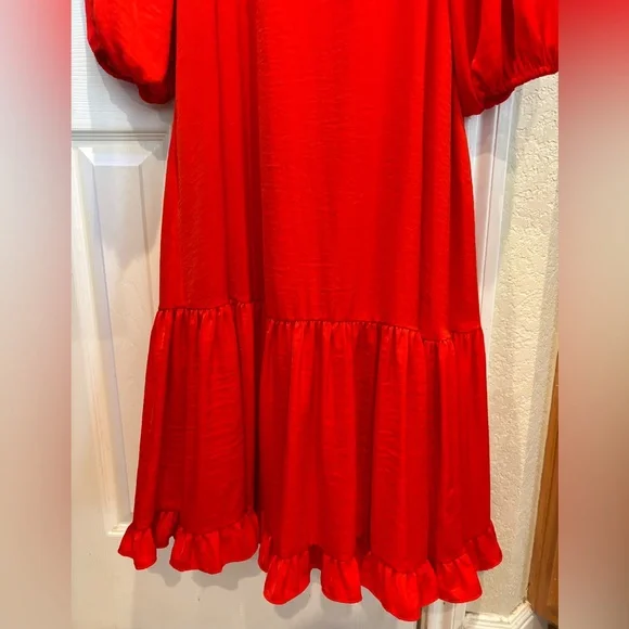 Kobi Halperin Torrence Tiered Midi-Dress Midi Dress Long Balloon Sleeves Ruffles - Picture 9 of 13